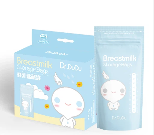 Pacáistiú Seasta Plaisteacha Clóbhuailte Saincheaptha Málaí Stórála Bainne Cíche In-ath-inúsáidte Peataí/Pe BPA