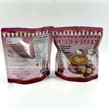 Mála Pacáiste Caife Drip an Chustaim Málaí Scragall Alúmanam Plaisteacha atá Cairdiúil le Eco-Chomhchuí Púca Cruthúnas Taise Ard-Bhacainneach Le haghaidh Deochanna Drip